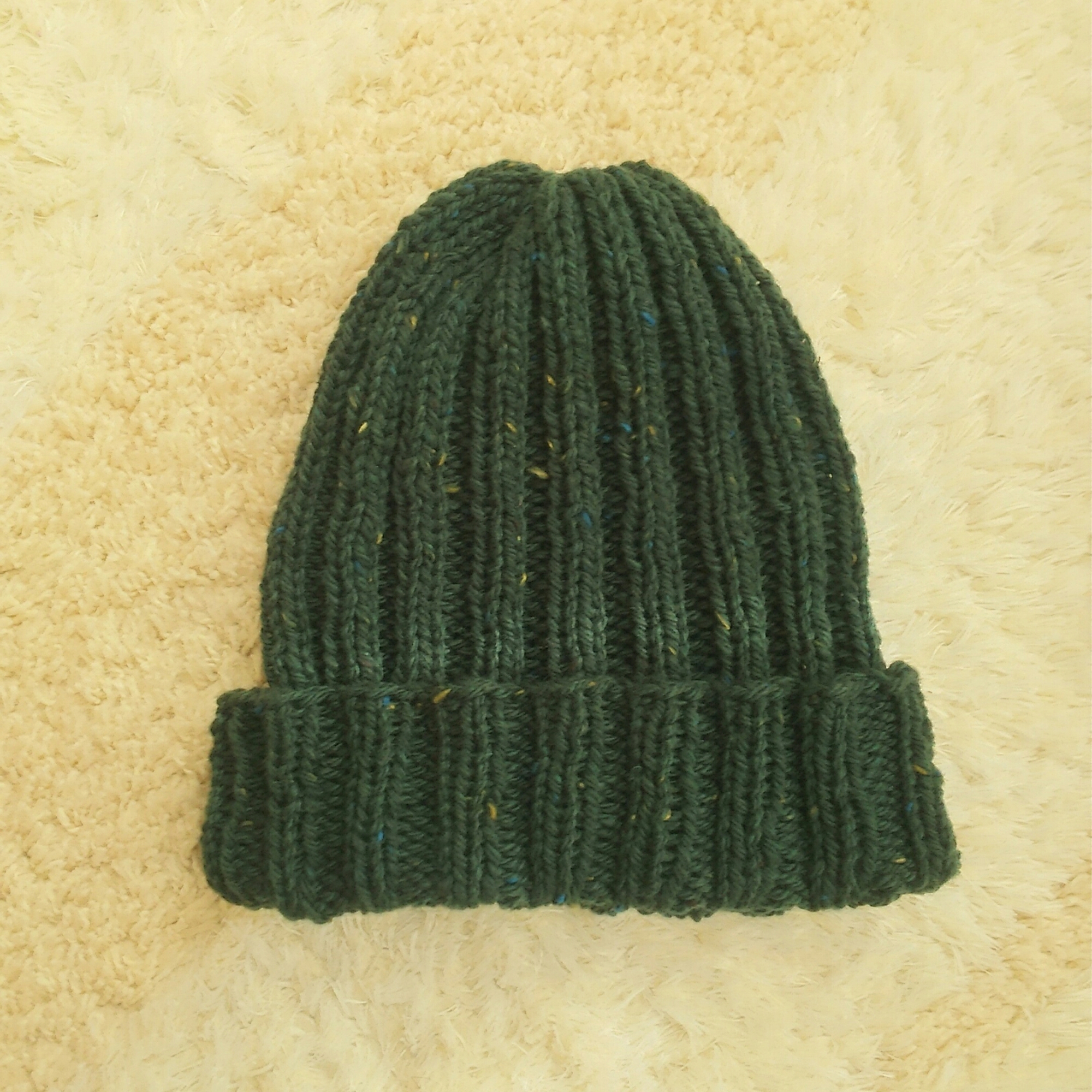 超簡単！バレンタインにおすすめ♪リブ編みのみのシンプルおしゃれニット帽の作り方